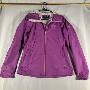 Mountain Hardwear Rain Jacket Womens Small Purple Dry.Q EVAP Hooded Lightweight